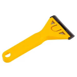 14.5cm x 6cm Carbon Steel Yellow Window Scraper - By Blackspur
