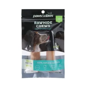 2 Pack 100g Beef Rawhide Chunky Logs - 12cm
