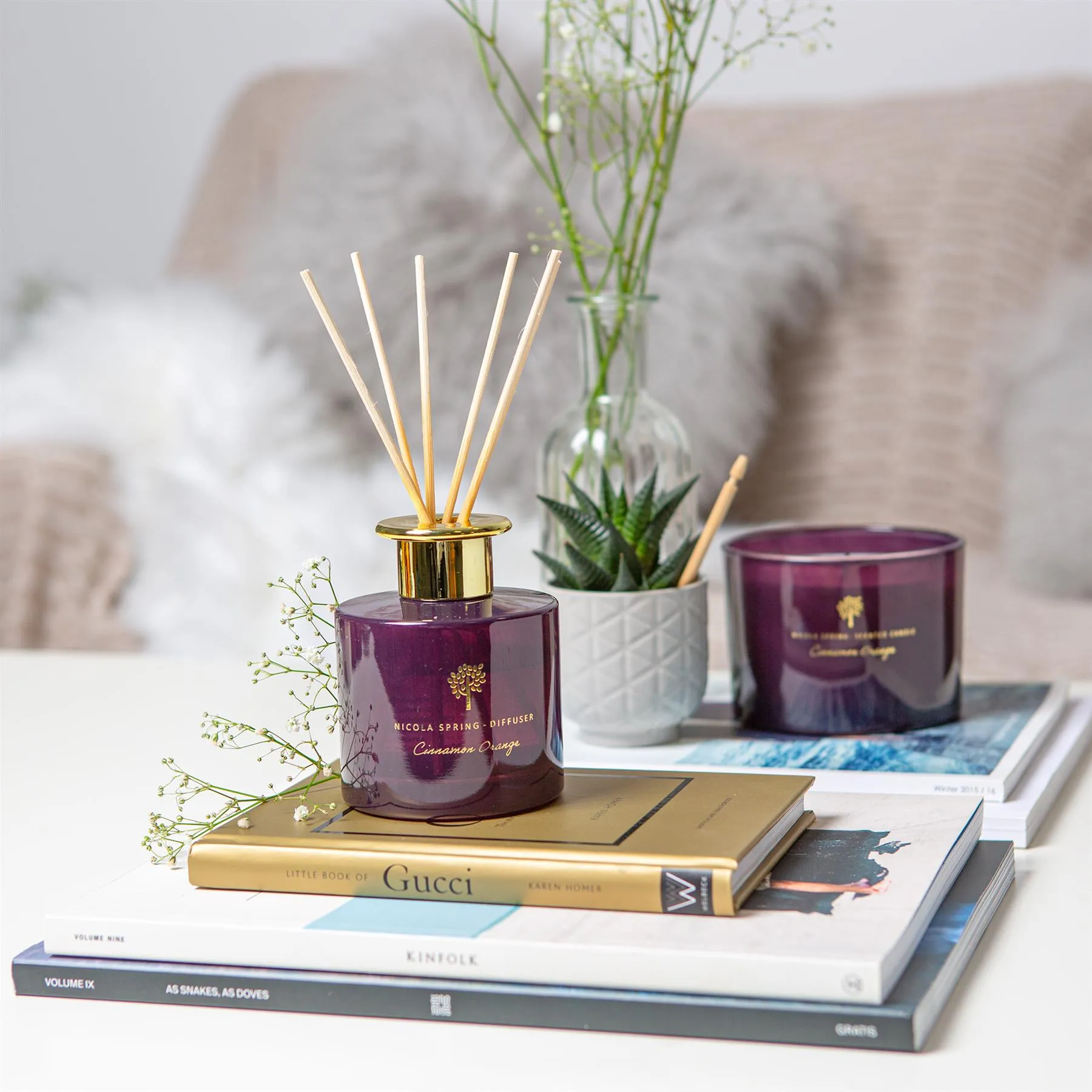 200ml Cinnamon Orange Scented Reed Diffuser - By Nicola Spring