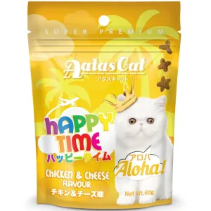 4 FOR $9: Aatas Cat Happy Time Aloha! Chicken & Cheese Cat Treats 60g