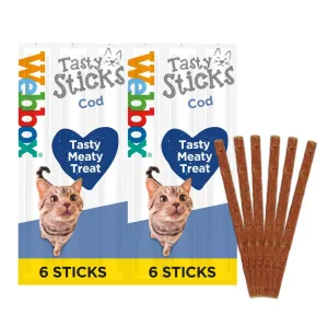 6 x CAT STICKS WITH COD 30G