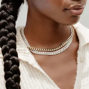 8.5mm Diamond Prong   8mm Miami Cuban Chain Bundle
