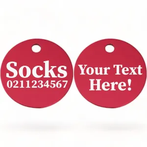 Custom Text | Round Aluminium | Cat & Kitten ID Pet Tag