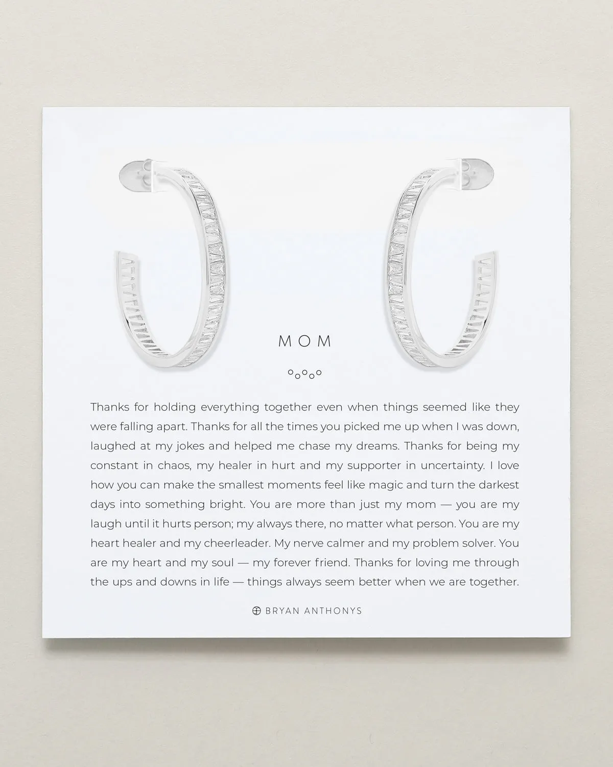 Mom Baguette Maxi Hoop Earrings
