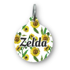 My Sunflower Circle Pet Tag