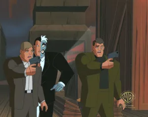 The New Batman Adventures Original Production Cel on Original Background: Two-Face and Thugs