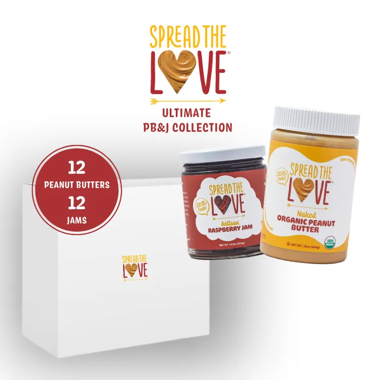 Ultimate PB & J Collection (12 Naked Organic Peanut Butter   12 Artisan Raspberry Jam)