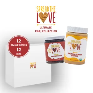 Ultimate PB & J Collection (12 Naked Organic Peanut Butter   12 Artisan Raspberry Jam)