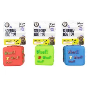 Vinyl Woof Cube Dog Toy - 6.5cm